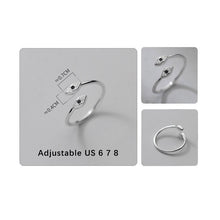 Load image into Gallery viewer, Black Stone Dual Evil Eye Silver Ring - Ring