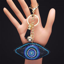 Load image into Gallery viewer, Black Stone Evil Eye Keychains - KeychainEye Shaped Black Evil Eye