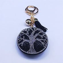 Load image into Gallery viewer, Black Stone Studded Tree of Life Keychain - Keychain