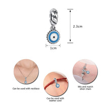 Load image into Gallery viewer, Blue and White Enamel Evil Eye Silver Pendant - Pendant