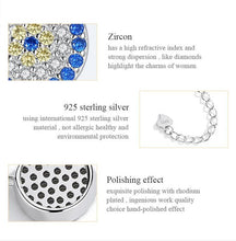 Load image into Gallery viewer, Blue and White Stone Circular Evil Eye Silver Necklaces - NecklaceRose Gold