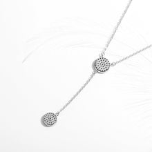 Load image into Gallery viewer, Blue and White Stone Dual Evil Eye Silver Necklaces - NecklaceGold