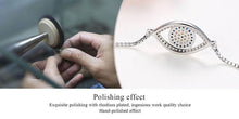 Load image into Gallery viewer, Blue and White Stone Evil Eye Silver Bracelet - Bracelet