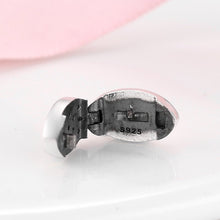Load image into Gallery viewer, Blue and White Stone Eye Shaped Evil Eye Silver Charm Bead - Charm Bead