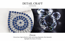 Load image into Gallery viewer, Blue and White Stone Eye-Shaped Evil Eye Silver Necklace - Necklace
