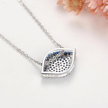 Load image into Gallery viewer, Blue and White Stone Eye-Shaped Evil Eye Silver Necklace - Necklace