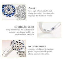 Load image into Gallery viewer, Blue and White Stone Hamsa Hand and Evil Eye Silver Rings - RingRose GoldResizable