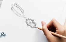 Load image into Gallery viewer, Blue and White Stone Hamsa Hand Silver Drop Earrings - EarringsRose Gold