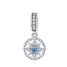 Load image into Gallery viewer, Blue and White Stone Star Shaped Evil Eye Silver Pendant - Pendant