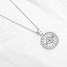 Load image into Gallery viewer, Blue and White Stone Studded Circular Evil Eye Necklace - NecklaceRose Gold18" inches or 45 cm