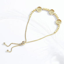 Load image into Gallery viewer, Blue and White Stone Triple Evil Eyes Silver Bracelet - BraceletRose Gold