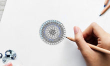 Load image into Gallery viewer, Blue, Black and White Stone Evil Eye Silver Cluster Earrings - Earrings