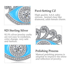Load image into Gallery viewer, Blue Enamel and White Stone Evil Eye Silver Pendant and Necklace - NecklacePendant and Chain