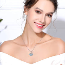 Load image into Gallery viewer, Blue Enamel and White Stone Evil Eye Silver Pendant and Necklace - NecklacePendant and Chain