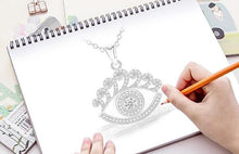 Load image into Gallery viewer, Blue Enamel and White Stone Evil Eye Silver Pendant and Necklace - NecklacePendant and Chain