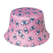Load image into Gallery viewer, Blue Evil Eye Bucket Hat - AccessoriesPink