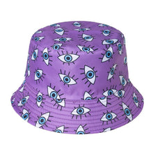 Load image into Gallery viewer, Blue Evil Eye Bucket Hat - AccessoriesPurple