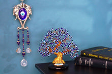 Load image into Gallery viewer, Blue Evil Eye Tree of Life Desktop Ornament - Ornament