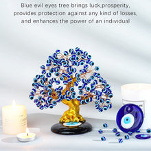 Load image into Gallery viewer, Blue Evil Eye Tree of Life Desktop Ornament - Ornament
