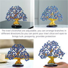 Load image into Gallery viewer, Blue Evil Eye Tree of Life Desktop Ornament - Ornament