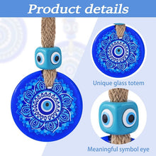 Load image into Gallery viewer, Blue Flower Mandala Greek Evil Eye Wall Hanging - Wall Hanging
