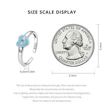 Load image into Gallery viewer, Blue Heart Evil Eye Silver Ring - Ring