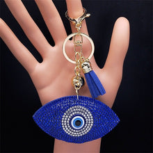 Load image into Gallery viewer, Blue Stone Evil Eye Keychains - KeychainEye Shaped Blue Evil Eye