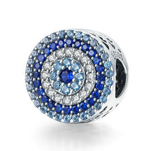 Load image into Gallery viewer, Blue Stone Evil Eye Silver Charm Bead - Charm Bead