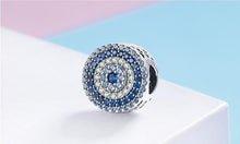 Load image into Gallery viewer, Blue Stone Evil Eye Silver Charm Bead - Charm Bead