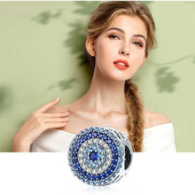 Load image into Gallery viewer, Blue Stone Evil Eye Silver Charm Bead - Charm Bead