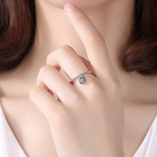 Load image into Gallery viewer, Blue Stone Evil Eye Silver Drop Ring - Ring6