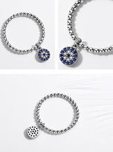 Load image into Gallery viewer, Blue Stone Evil Eye Silver Drop Ring - Ring6