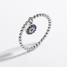 Load image into Gallery viewer, Blue Stone Evil Eye Silver Drop Ring - Ring6
