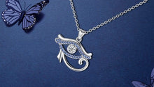 Load image into Gallery viewer, Blue Stone Eye of Horus Silver Pendant and Necklace - NecklaceWith 20" Chain