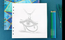 Load image into Gallery viewer, Blue Stone Eye of Horus Silver Pendant and Necklace - NecklaceWith 20" Chain