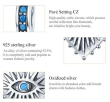 Load image into Gallery viewer, Blue Stone Heart Shaped Evil Eye Silver Pendant - Pendant