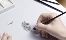 Load image into Gallery viewer, Blue Stone Star Design Hamsa Hand Silver Charm Bead - Charm Bead