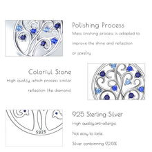 Load image into Gallery viewer, Blue Stone Studded Tree of Life Silver Necklace - Necklace