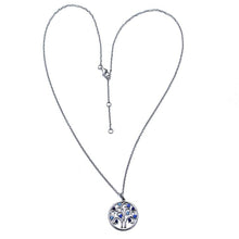 Load image into Gallery viewer, Blue Stone Studded Tree of Life Silver Necklace - Necklace
