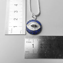 Load image into Gallery viewer, Blue, White and Black Stone Evil Eye Silver Necklace - Necklace53cm