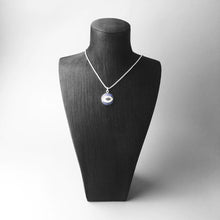 Load image into Gallery viewer, Blue, White and Black Stone Evil Eye Silver Necklace - Necklace53cm