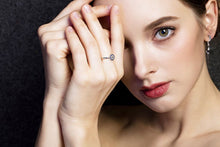 Load image into Gallery viewer, Blue, White and Yellow Stone Evil Eye Silver Rings - Ring7Rose Gold