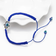 Load image into Gallery viewer, Braided Rope Humsa Hand Shaped Evil Eye Bracelet - JewelleryBlue