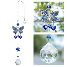 Load image into Gallery viewer, Butterfly with Evil Eyes Wall Hanging with Suncatcher Crystals - Wall Hanging