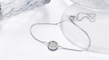 Load image into Gallery viewer, Circular Blue and White Stones Evil Eye Silver Bracelets - BraceletGold