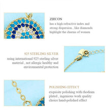 Load image into Gallery viewer, Circular Mosaic-style Evil Eye Silver Necklace - NecklaceGold