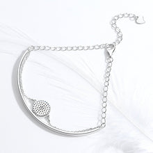 Load image into Gallery viewer, Circular Stone Mosaic Evil Eye Silver Half Bangle Bracelet - Bracelet
