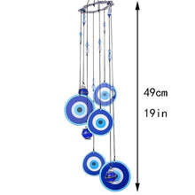 Load image into Gallery viewer, Classic Blue Color Evil Eyes Wind Chimes - Wind Chime