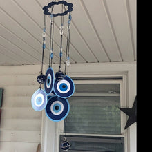 Load image into Gallery viewer, Classic Blue Color Evil Eyes Wind Chimes - Wind Chime