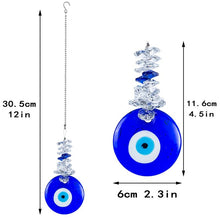 Load image into Gallery viewer, Classic Blue Crystal Evil Eye Wall Hanging - Wall Hanging